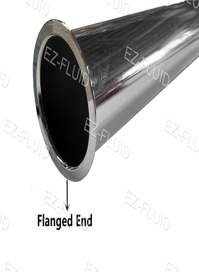 EZ-FLUID 1-1/4 بوصة × 9 بوصة أنبوب حوض ذو حافة شديدة التحمل من النحاس المطلي بالكروم 17GA لتركيبات السباكة تحت الحوض في الحمام، أنبوب تصريف منبثق وأنبوب غسيل (1) - Image 3